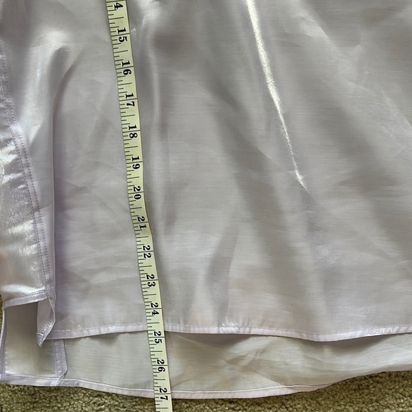 Pilcro Anthropologie Long Sleeve Lilac Popover Blouse Medium Chic Shimmer - Picture 11 of 12
